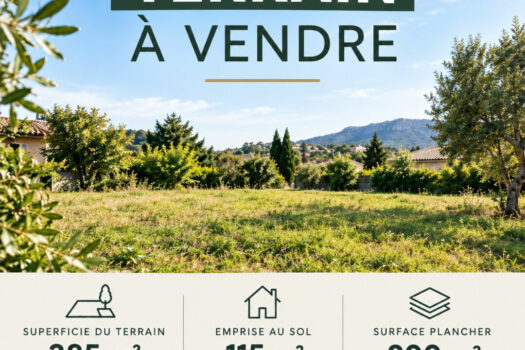 terrain à bâtir de 385 m², la Bouilladisse